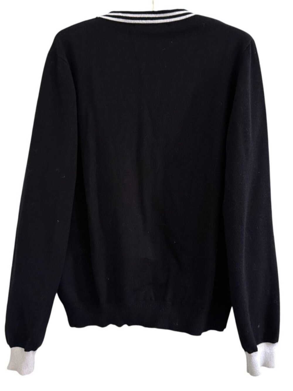 GUCCI NAVY Blue lightweight WOOL knit BEE EMBROIDERED CARDIGAN Jumper sweater M - Picture 6 of 8